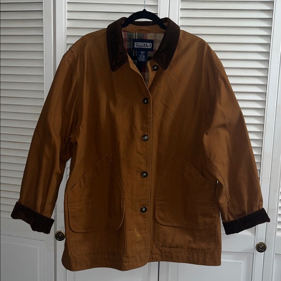 Land’s’ End women’s plus size barn chore jacket coat corduroy collar/cuffs - Picture 8 of 8